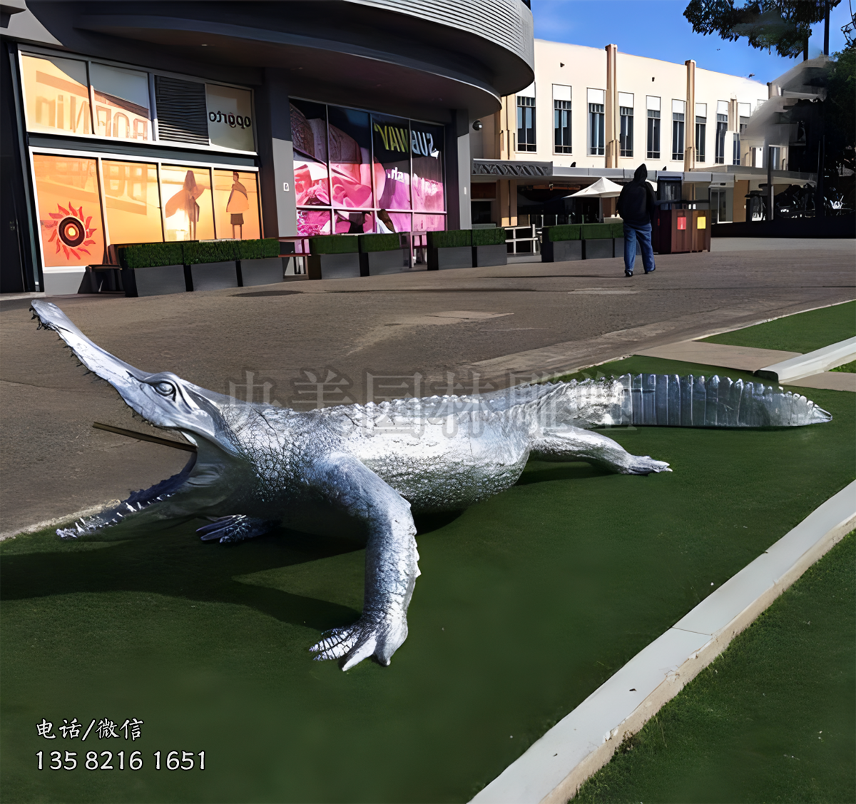 不銹鋼鱷魚(yú)（蜥蜴）雕塑