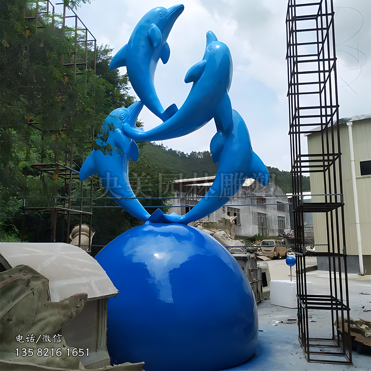 學(xué)校校園用玻璃鋼海豚景觀雕塑