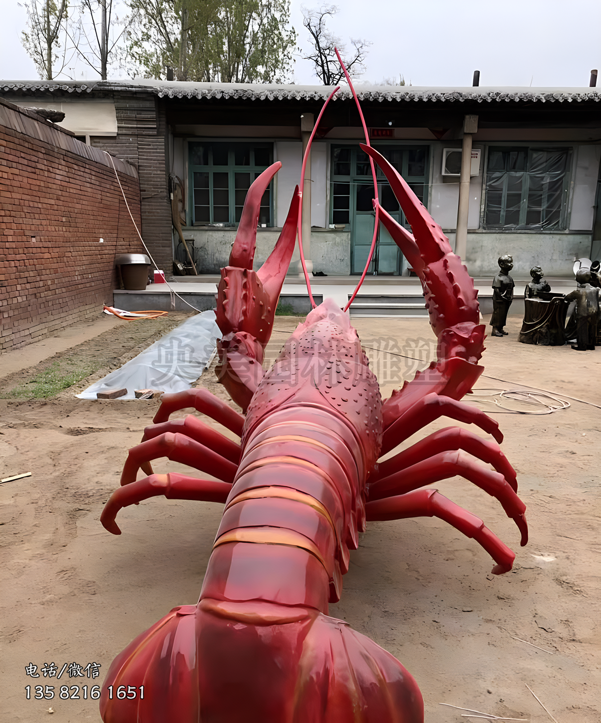 大型玻璃鋼仿真龍蝦雕塑