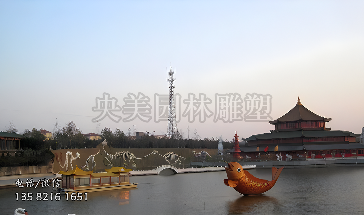 不銹鋼鯉魚景觀擺件