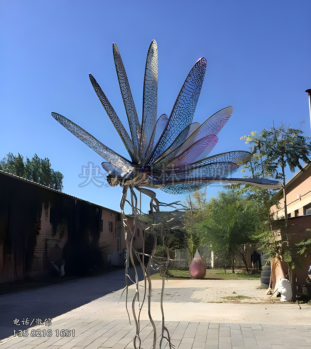 鏤空創(chuàng)意不銹鋼蜻蜓雕塑