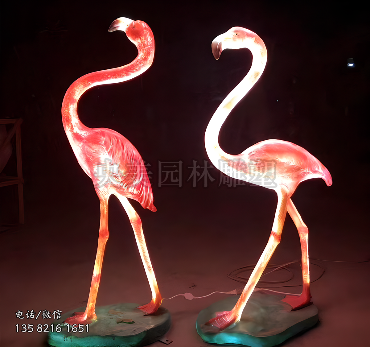 玻璃鋼透光仿真火烈鳥(niǎo)雕塑