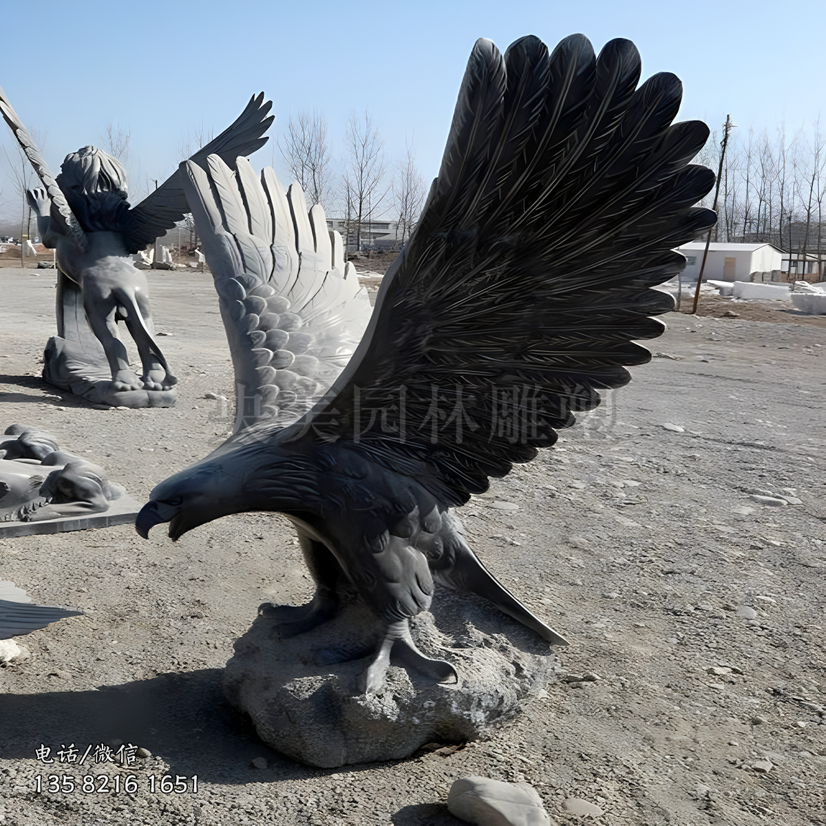 青石雕刻石雕老鷹雕塑