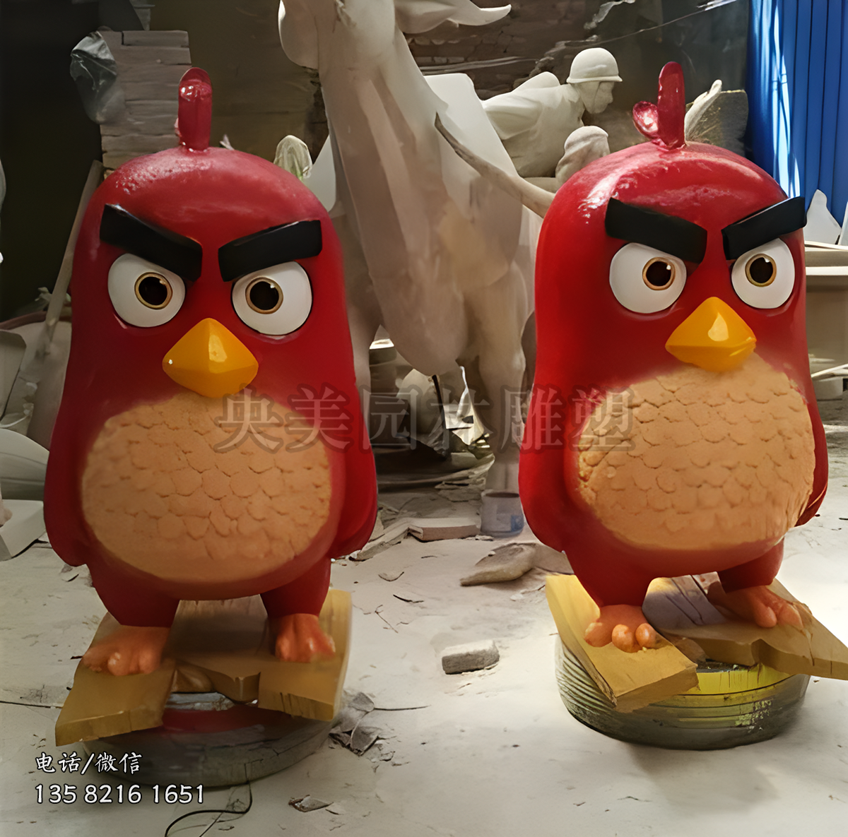 玻璃鋼仿真《憤怒的小鳥》雕塑