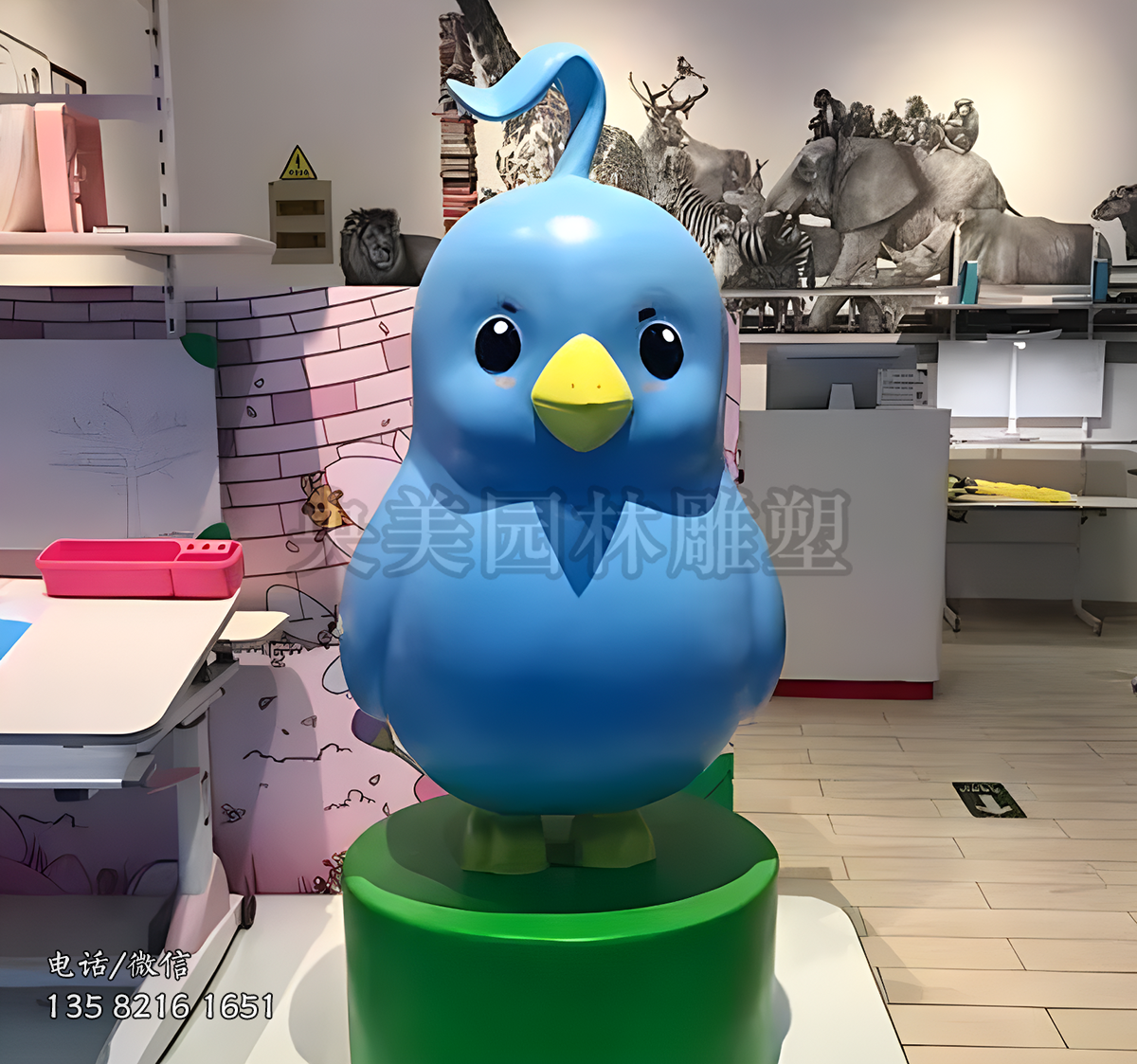 卡通小鳥(niǎo)雕塑擺件