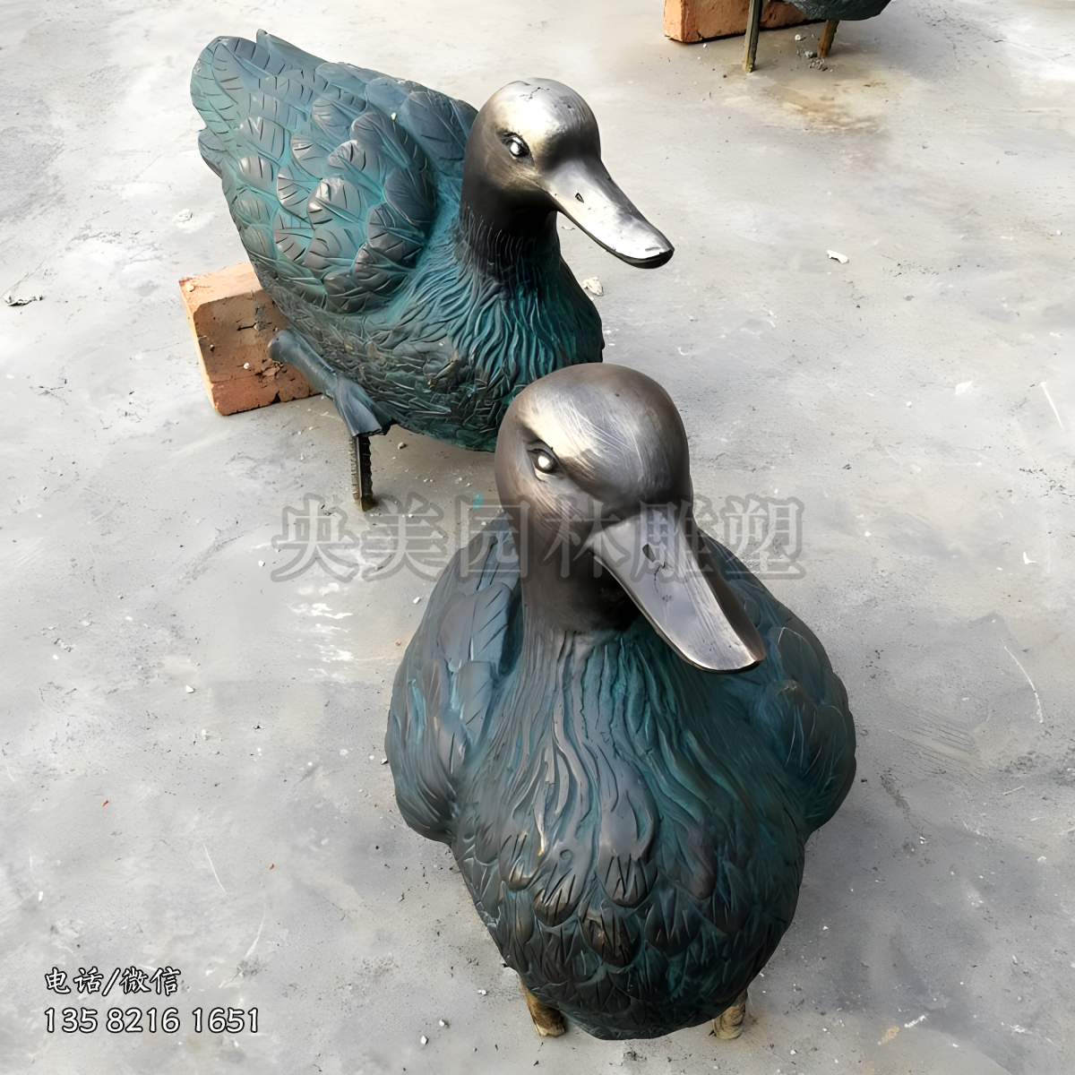 青銅鑄造鴨子雕塑