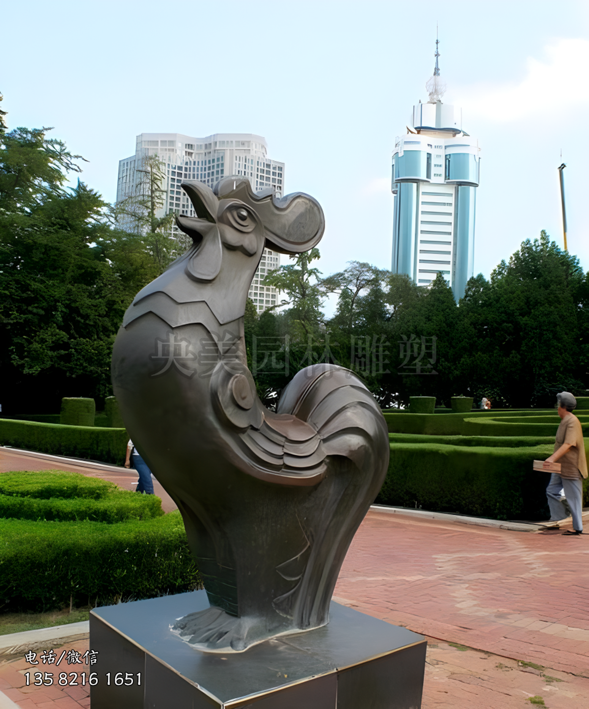 鑄銅生肖雞雕塑