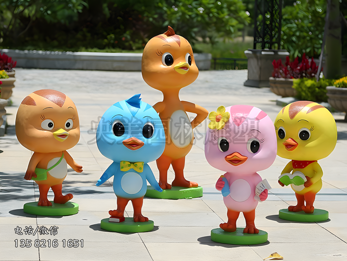 萌雞小隊卡通動漫雕塑