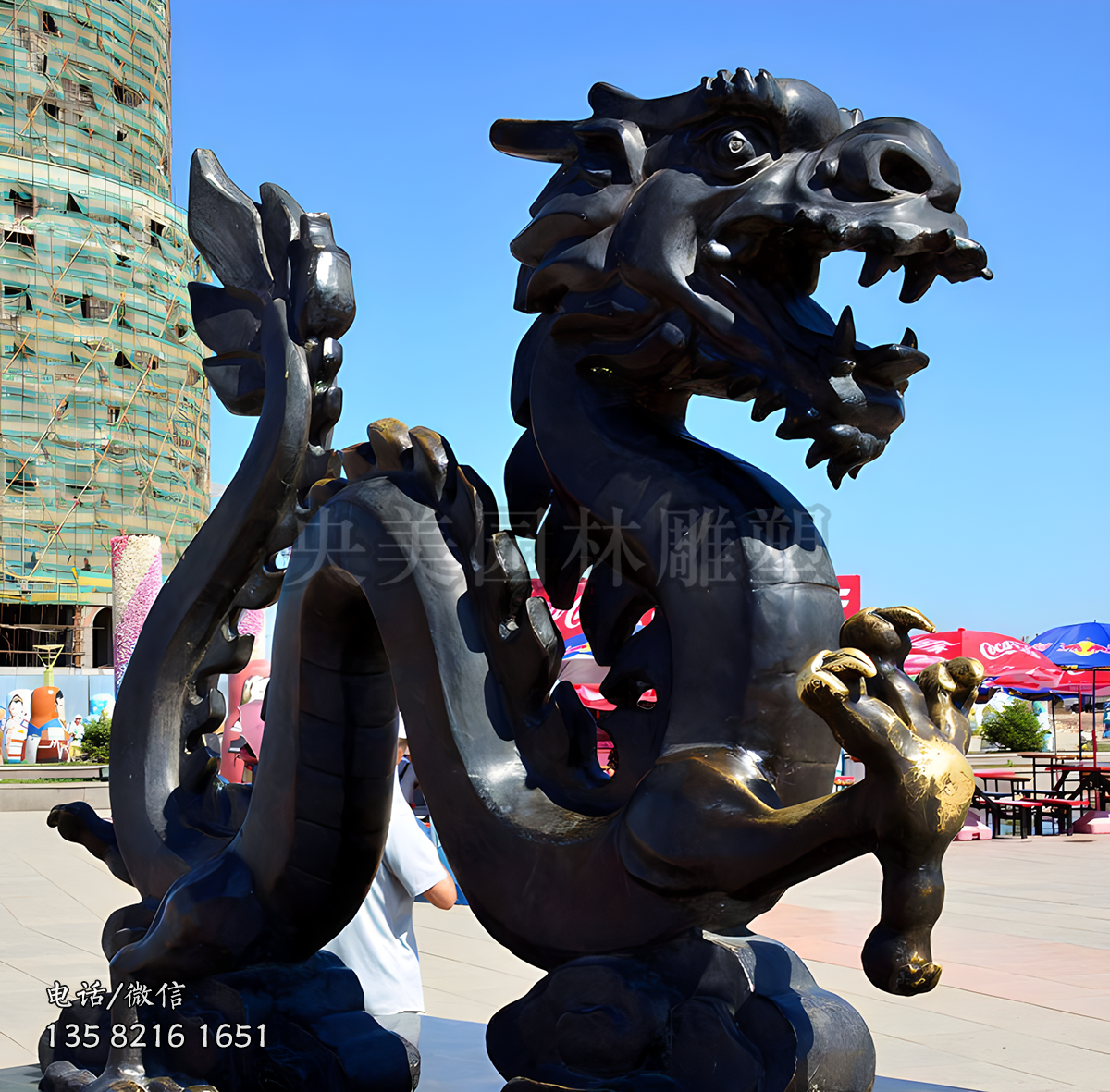 純銅鑄造神龍景觀雕塑