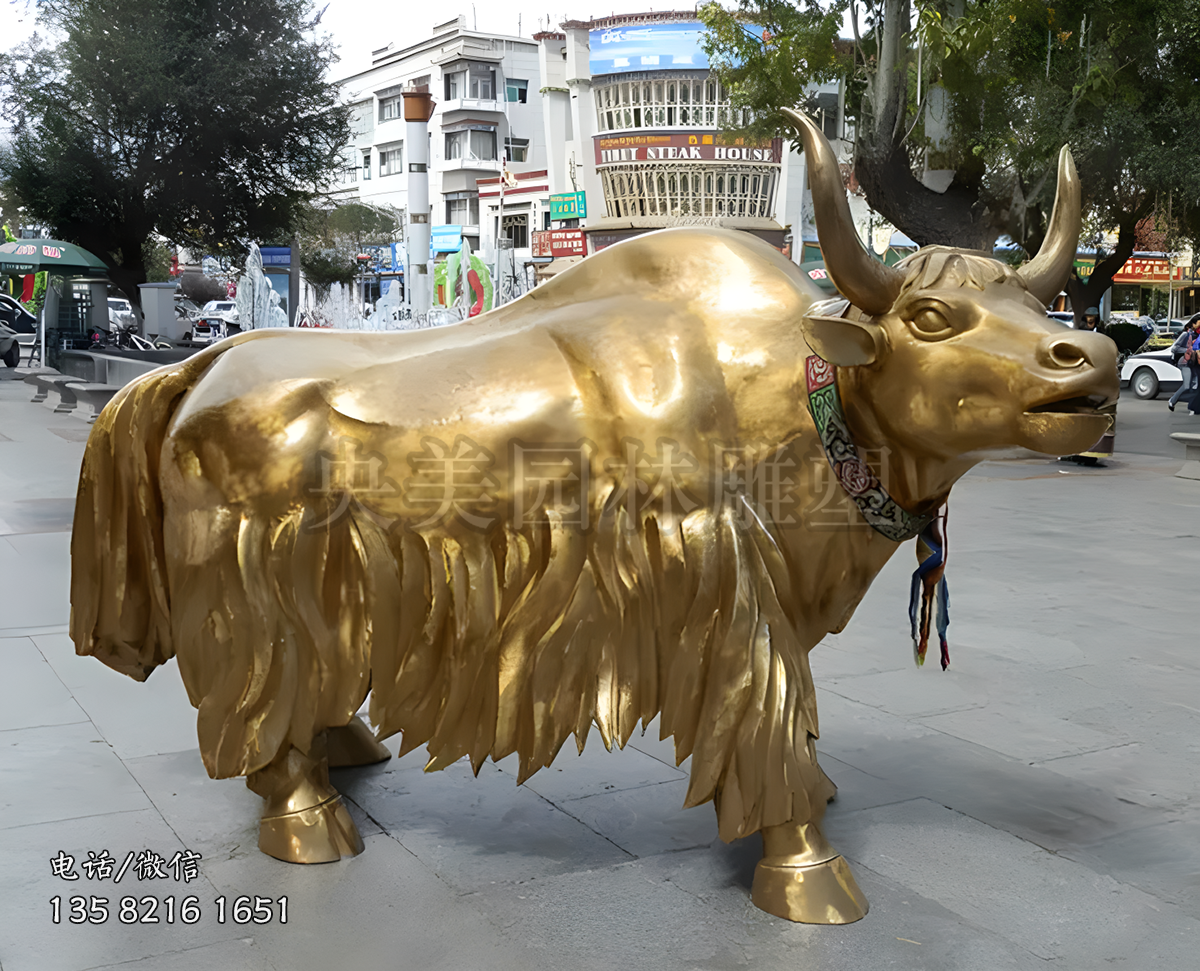 黃銅鑄造牦牛銅雕