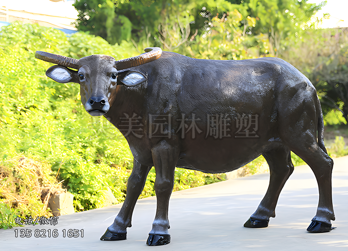 玻璃鋼水牛仿真動(dòng)物雕塑