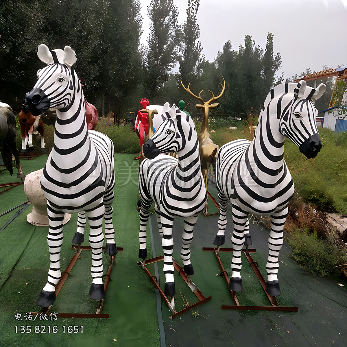 仿真斑馬玻璃鋼動(dòng)物雕塑