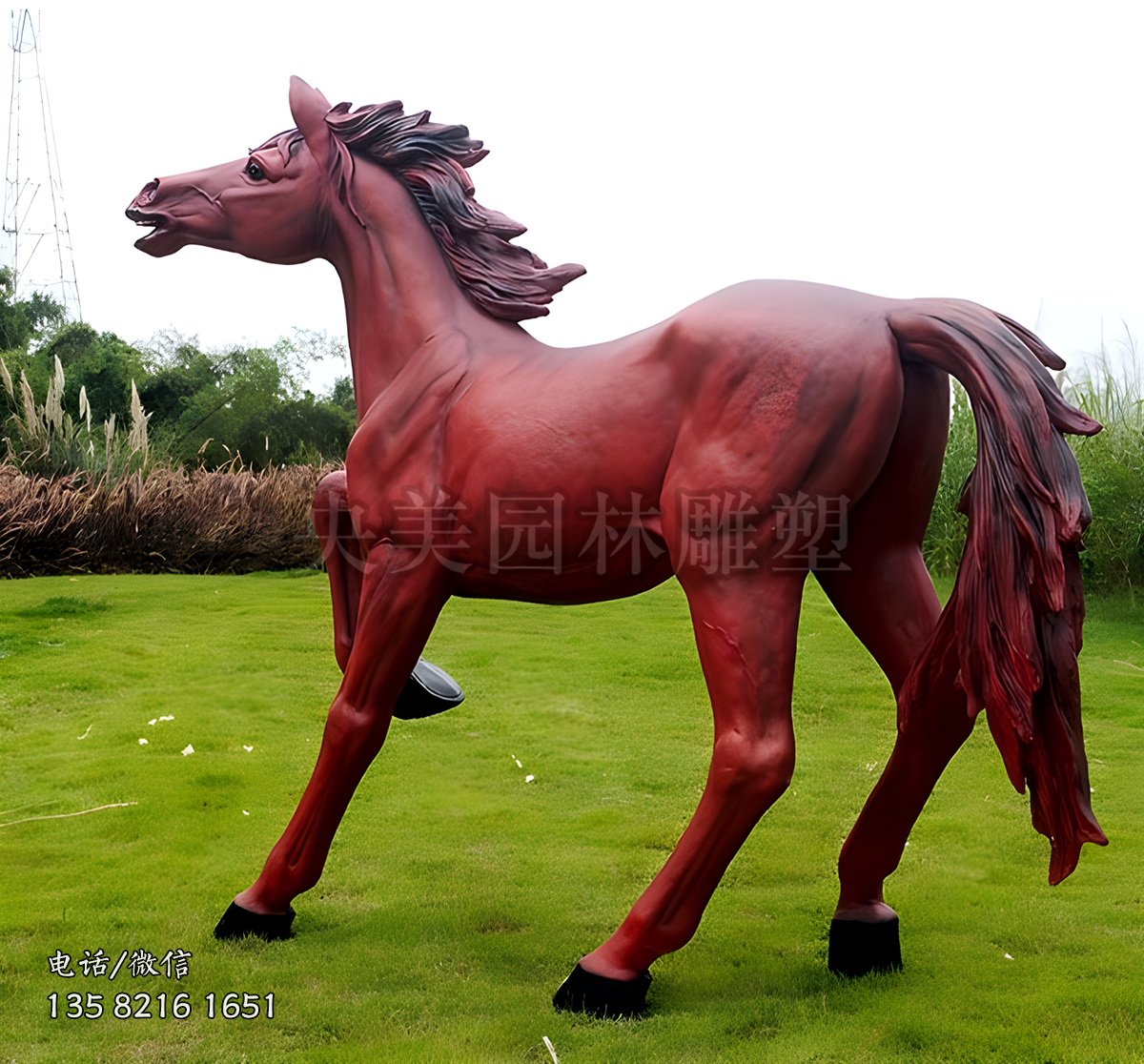 汗血寶馬玻璃鋼仿真動(dòng)物雕塑