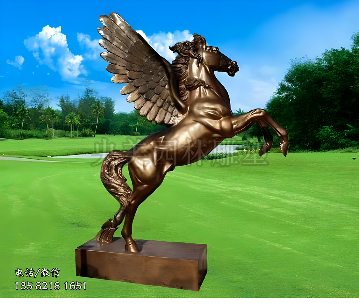 飛馬玻璃鋼仿銅馬雕塑