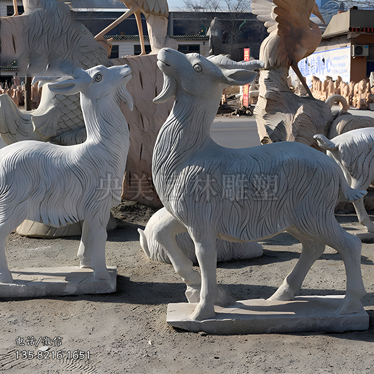 大理石雕刻山羊石雕