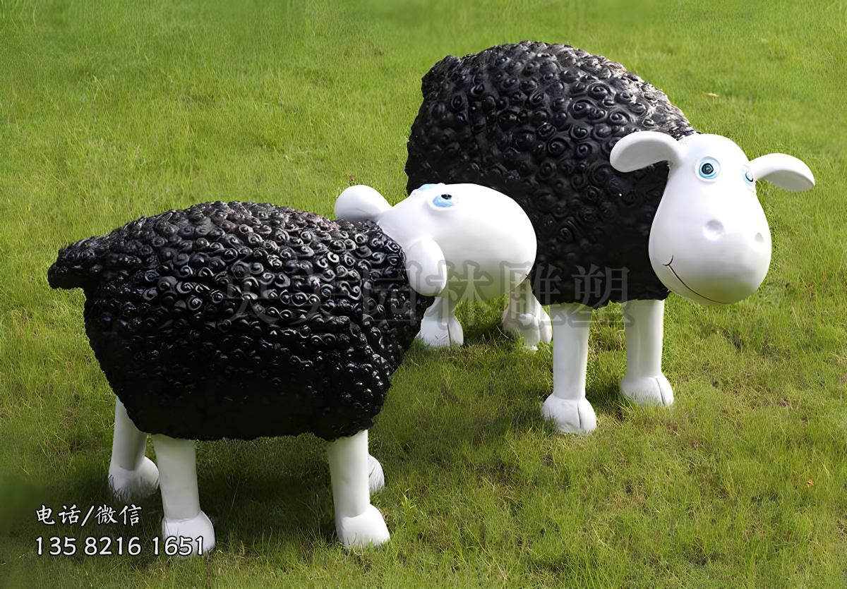 玻璃鋼肖恩羊雕塑