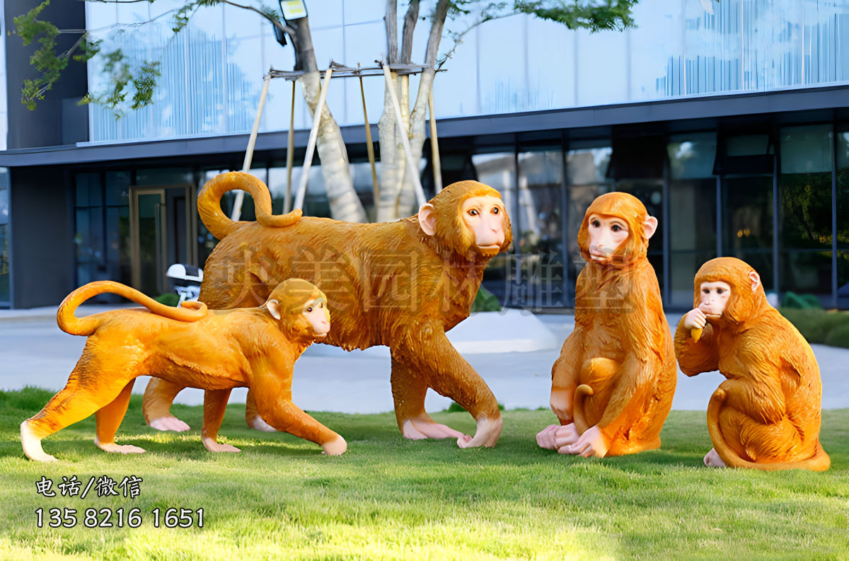 猴子玻璃鋼仿真雕塑