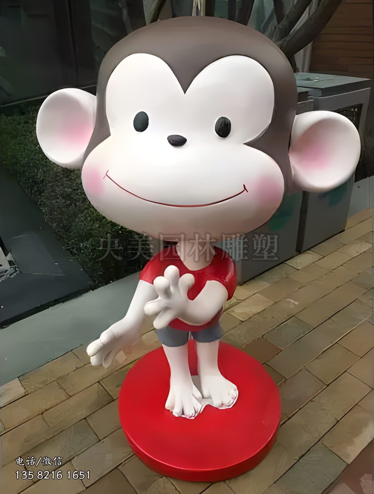 玻璃鋼卡通猴子美陳裝飾擺件