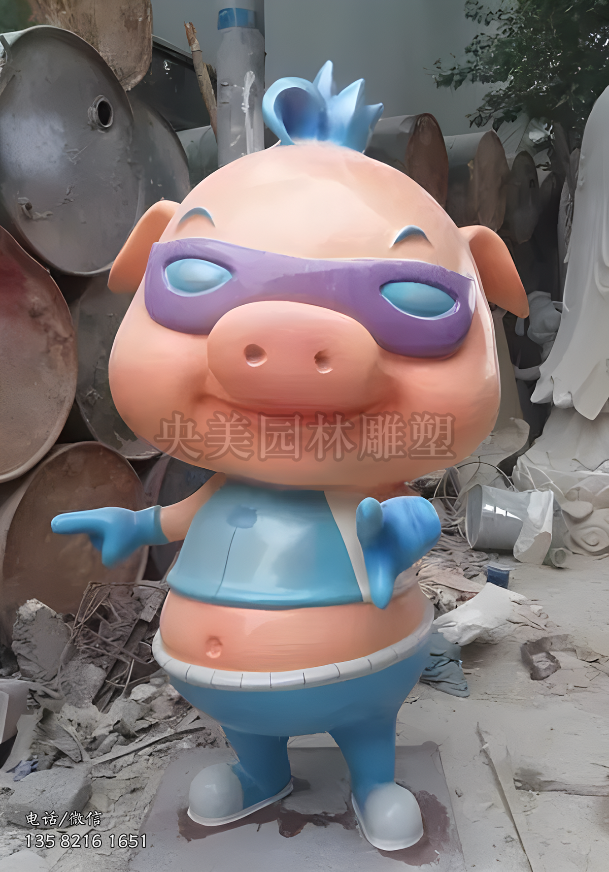 豬豬俠玻璃鋼卡通動物雕塑