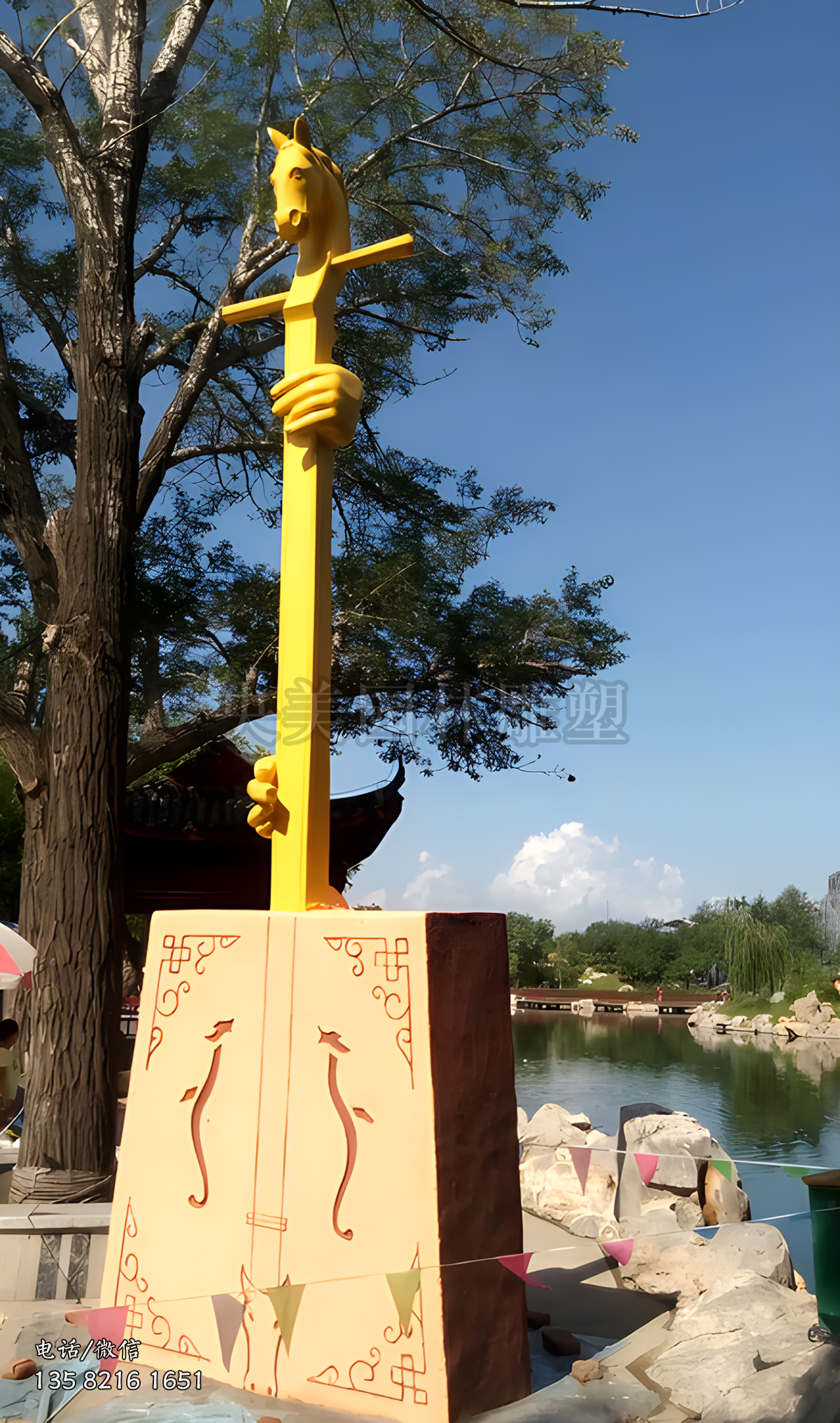 不銹鋼馬頭琴景觀雕塑