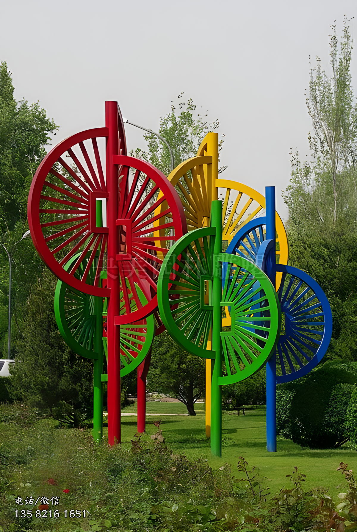 創(chuàng)意風車造型不銹鋼抽象樹雕塑