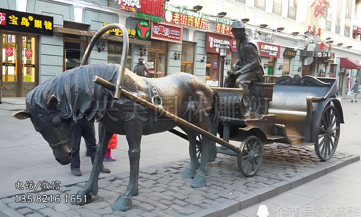 純銅鑄造歐式馬車雕塑
