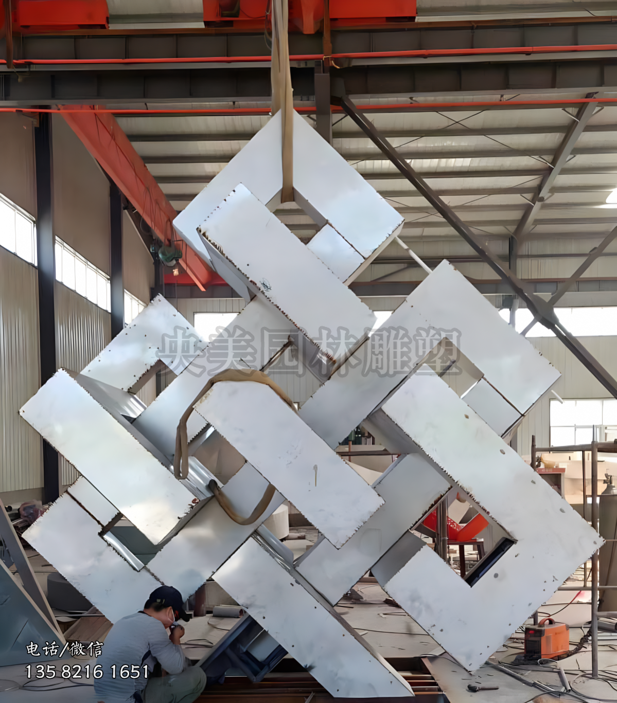 不銹鋼中國結雕塑