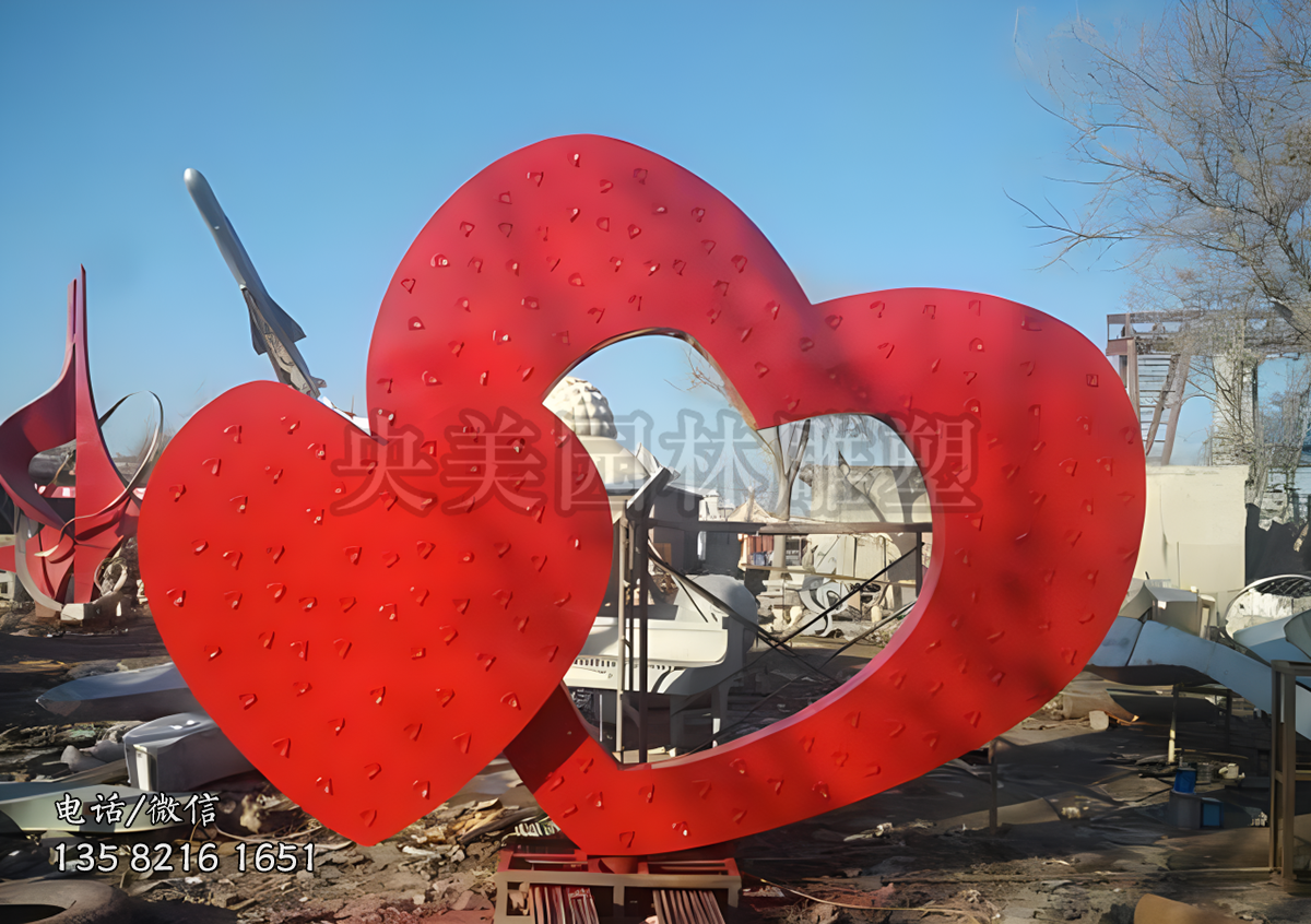 大小愛(ài)心創(chuàng)意不銹鋼雕塑