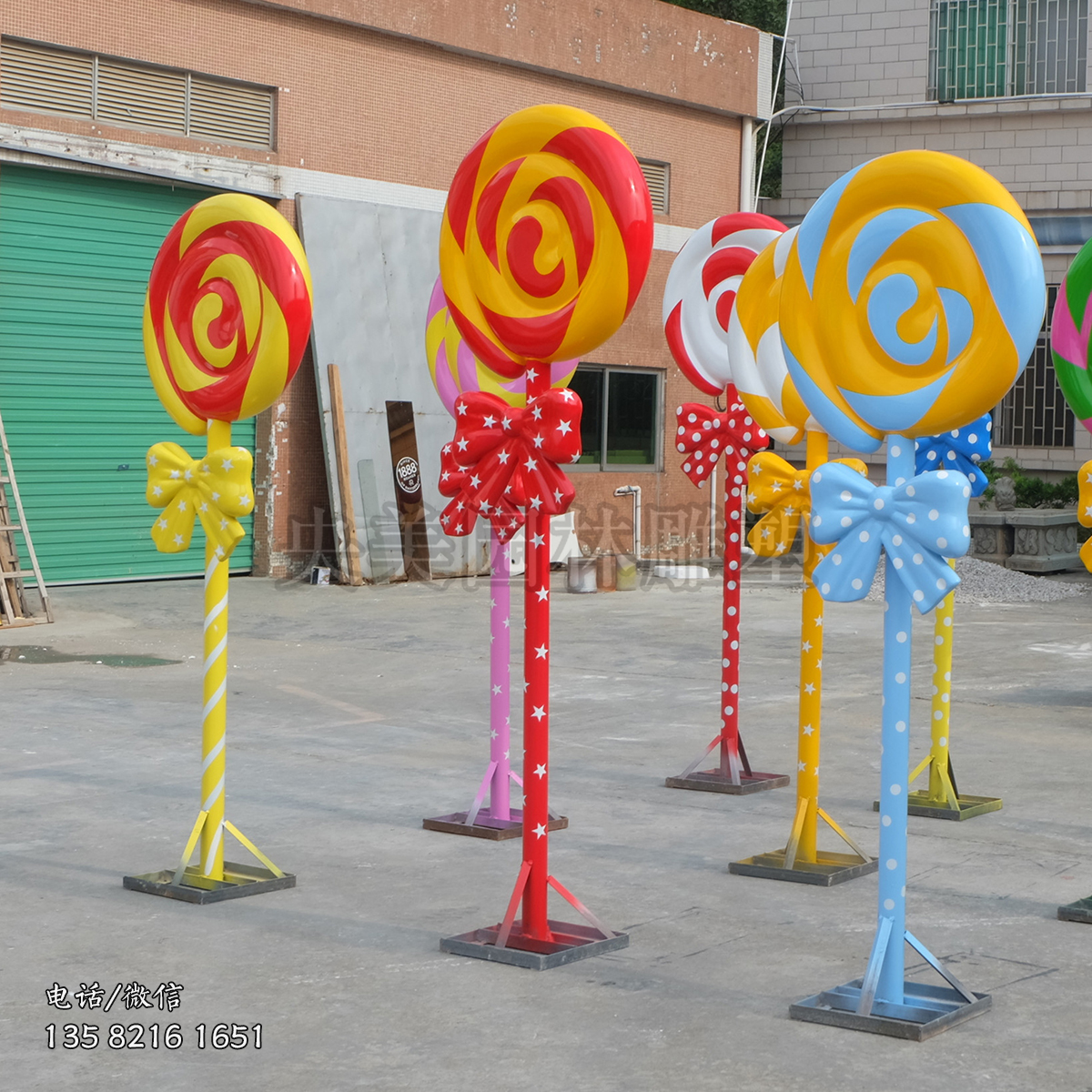 蝴蝶結(jié)造型棒棒糖雕塑擺件