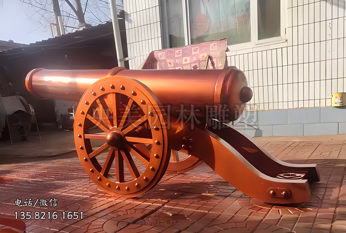 純銅鑄造大炮雕塑