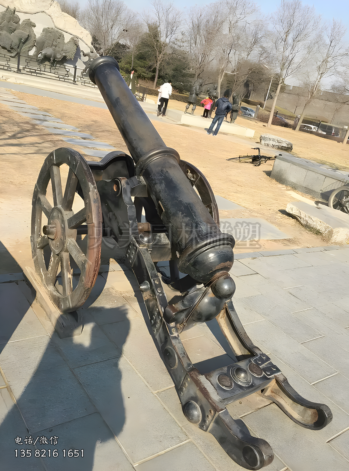 純銅大炮雕塑擺件